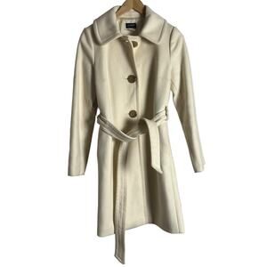 J.Crew Cream Wool Cashmere Belted Single Breasted Pea Coat Size 2